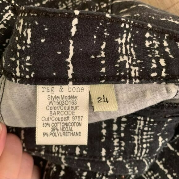 Rag & Bone jean women’s legging black with white abstract stripes 24 - Picture 10 of 16